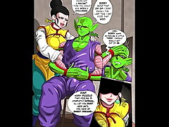 Picollo fucks big tits ChiChi hard while Goku is gonee hentai