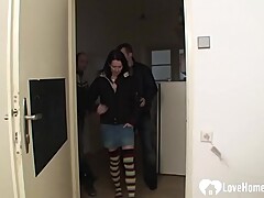 Incredible skinny beauty makes her husband cuckold