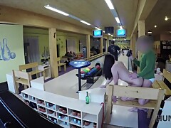 HUNT4K. Guy penetrates attractive beauty while cuckold plays bowling