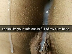 Your wife gets fucked hard in the ass, now with a leaking creampie